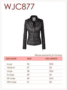 Women's Paneled Faux Leather Moto Jacket