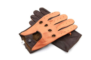 Men's Two-Tone Leather Piloting Gloves