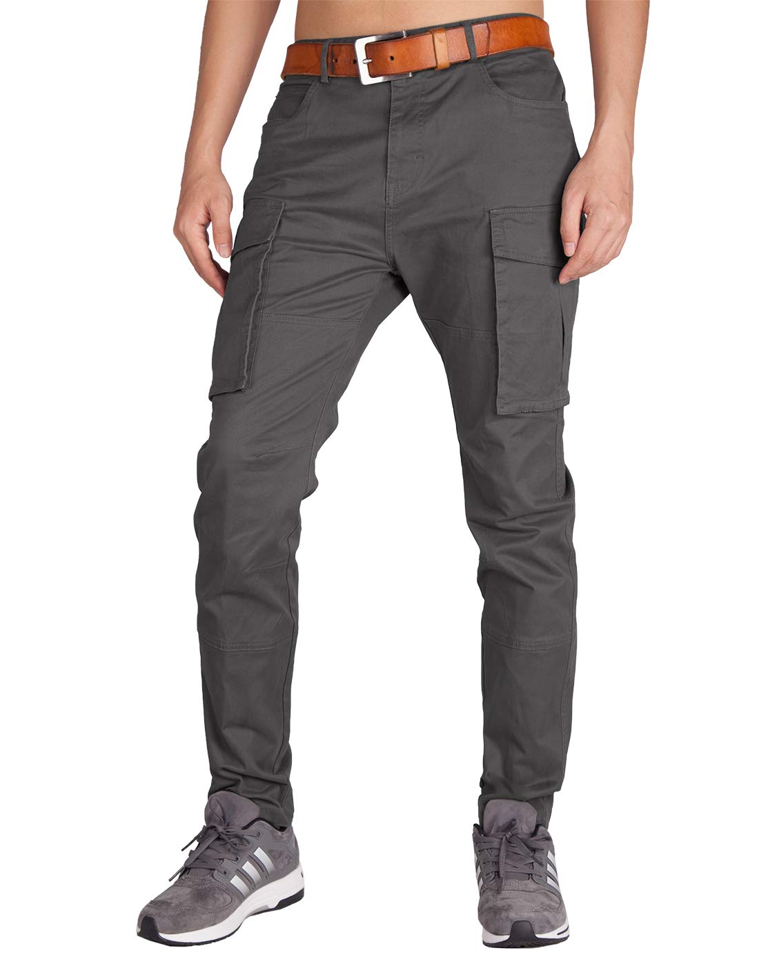 ITALYMORN Mens Black Work Cargo Joggers with Deep Pockets Casual
