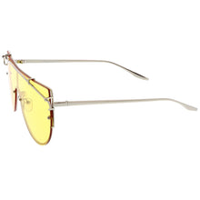 Load image into Gallery viewer, Rimless Metal Crossbar Shield Sunglasses