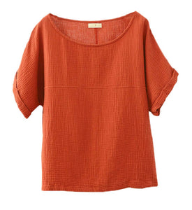 Women's Batuu Orange Linen Top