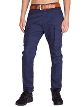 Load image into Gallery viewer, Men&#39;s Navy Blue Cargo Flat Pants