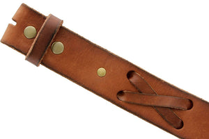 Men's Leather X-Lace Belt (Brown)