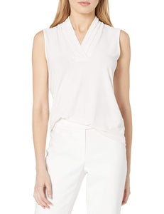 Women's White Pleated Tank