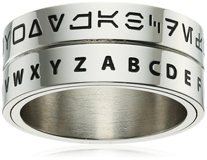 Men's Aurebesh Stainless Steel Ring